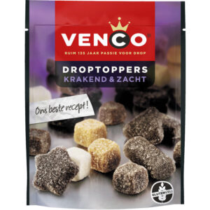 Venco Droptoppers Krakend & Zacht (crunchy and soft) - 205g (BB 16/04/2026)